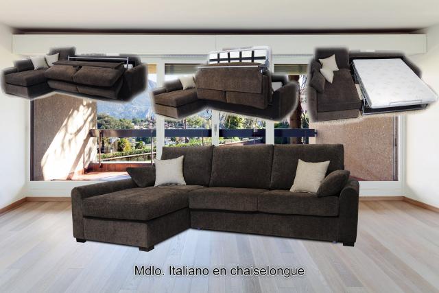 Sofa cheislongue con cama italiana