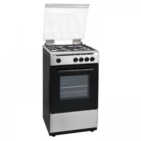 COCINA DE GAS 4 FUEGOS 50CM TAPA DE CRISTAL COLOR INOX TEGRAN TGVCG5017X