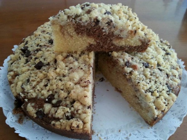 Cake marmolado con crujiente de chocolate